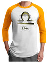 Libra Symbol Adult Raglan Shirt-TooLoud-White-Gold-X-Small-Davson Sales