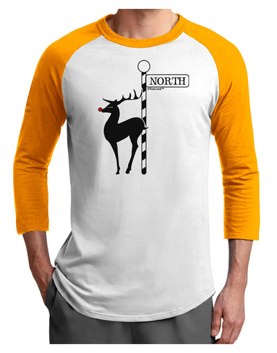 Rudolf the Ratchet Reindeer Adult Raglan Shirt-TooLoud-White-Gold-X-Small-Davson Sales