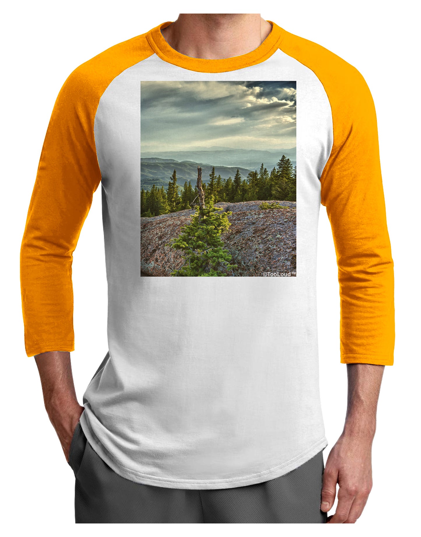 Nature Photography - Pine Kingdom Adult Raglan Shirt by-Raglan Shirt-TooLoud-White-Gold-X-Small-Davson Sales