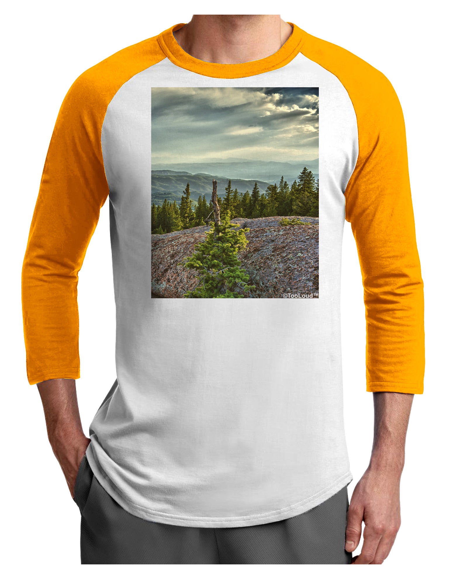 Nature Photography - Pine Kingdom Adult Raglan Shirt by-Raglan Shirt-TooLoud-White-Gold-X-Small-Davson Sales