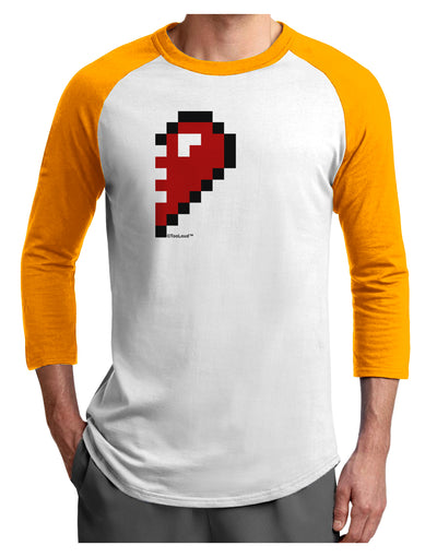 Couples Pixel Heart Design - Right Adult Raglan Shirt by TooLoud-TooLoud-White-Gold-X-Small-Davson Sales