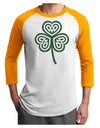 Celtic Knot Irish Shamrock Adult Raglan Shirt-Raglan Shirt-TooLoud-White-Gold-X-Small-Davson Sales