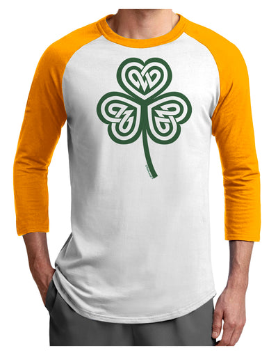 Celtic Knot Irish Shamrock Adult Raglan Shirt-Raglan Shirt-TooLoud-White-Gold-X-Small-Davson Sales