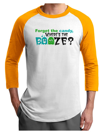 Where's The Booze Adult Raglan Shirt-TooLoud-White-Gold-X-Small-Davson Sales