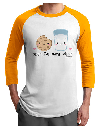 Cute Milk and Cookie - Made for Each Other Adult Raglan Shirt by TooLoud-TooLoud-White-Gold-X-Small-Davson Sales