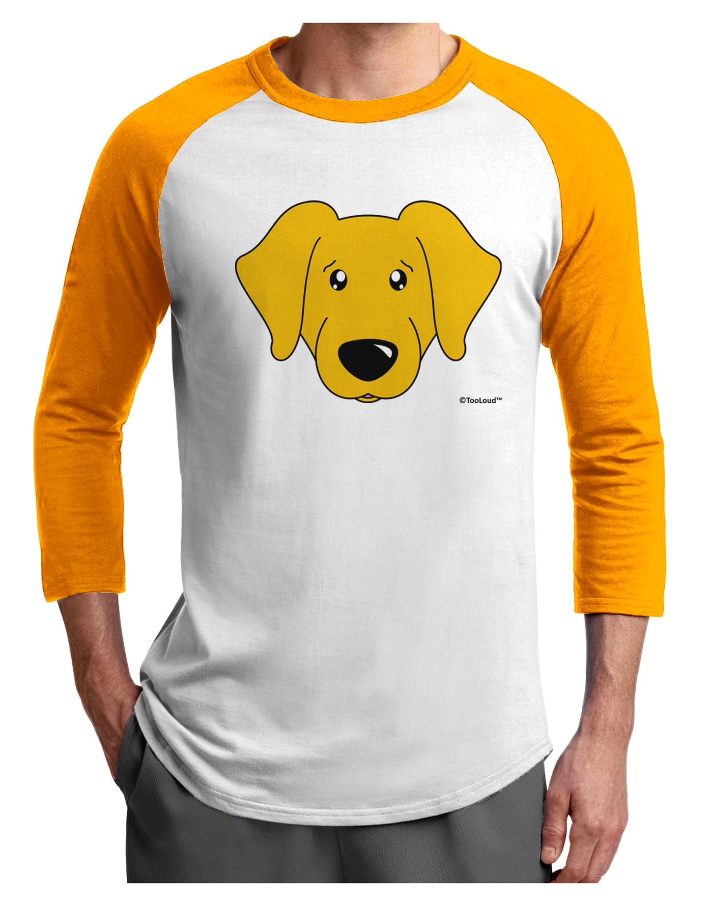 Cute Yellow Labrador Retriever Dog Adult Raglan Shirt by TooLoud-TooLoud-White-Gold-X-Small-Davson Sales