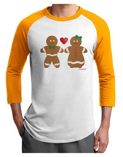 Gingerbread Man and Gingerbread Woman Couple Adult Raglan Shirt by TooLoud-TooLoud-White-Gold-X-Small-Davson Sales