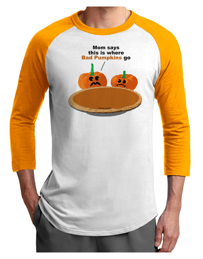 Where Bad Pumpkins Go Adult Raglan Shirt-Raglan Shirt-TooLoud-White-Gold-X-Small-Davson Sales