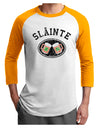 Slainte - St. Patrick's Day Irish Cheers Adult Raglan Shirt by TooLoud-Raglan Shirt-TooLoud-White-Gold-X-Small-Davson Sales