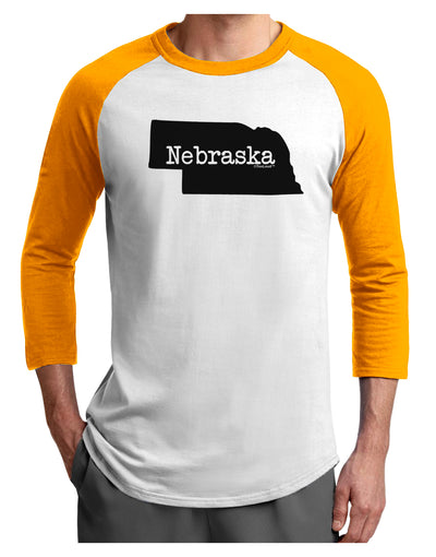 Nebraska - United States Shape Adult Raglan Shirt by TooLoud-TooLoud-White-Gold-X-Small-Davson Sales