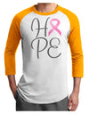 Hope - Breast Cancer Awareness Ribbon Adult Raglan Shirt-TooLoud-White-Gold-X-Small-Davson Sales