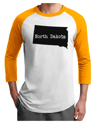 North Dakota - United States Shape Adult Raglan Shirt by TooLoud-TooLoud-White-Gold-X-Small-Davson Sales