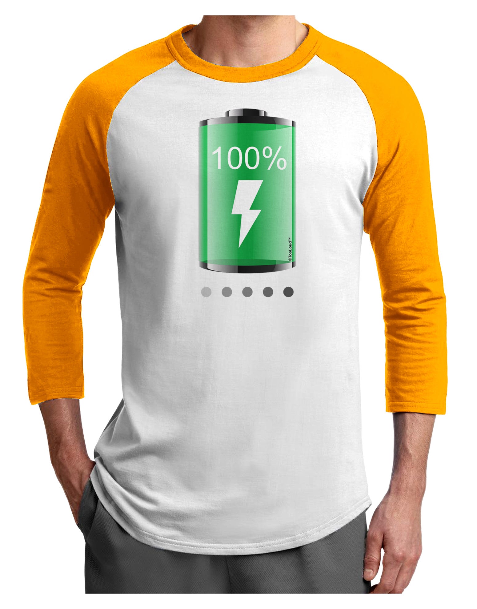 Full Energy 100 Percent Adult Raglan Shirt-Raglan Shirt-TooLoud-White-Gold-X-Small-Davson Sales