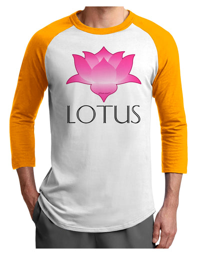 Lotus Flower Design Gradient - Text Adult Raglan Shirt by TooLoud-TooLoud-White-Gold-X-Small-Davson Sales