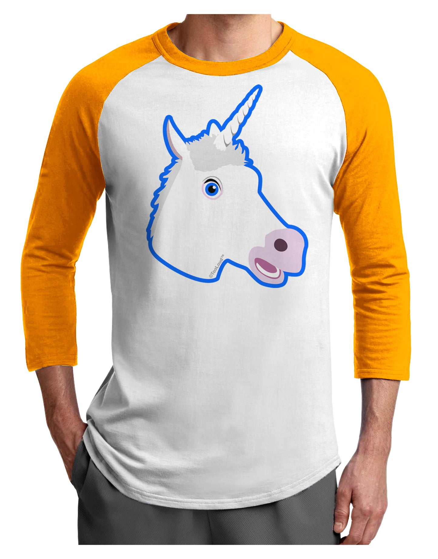 Fanciful Unicorn Adult Raglan Shirt-Raglan Shirt-TooLoud-White-Gold-X-Small-Davson Sales