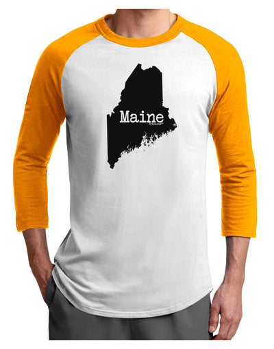 Maine - United States Shape Adult Raglan Shirt by TooLoud-TooLoud-White-Gold-X-Small-Davson Sales