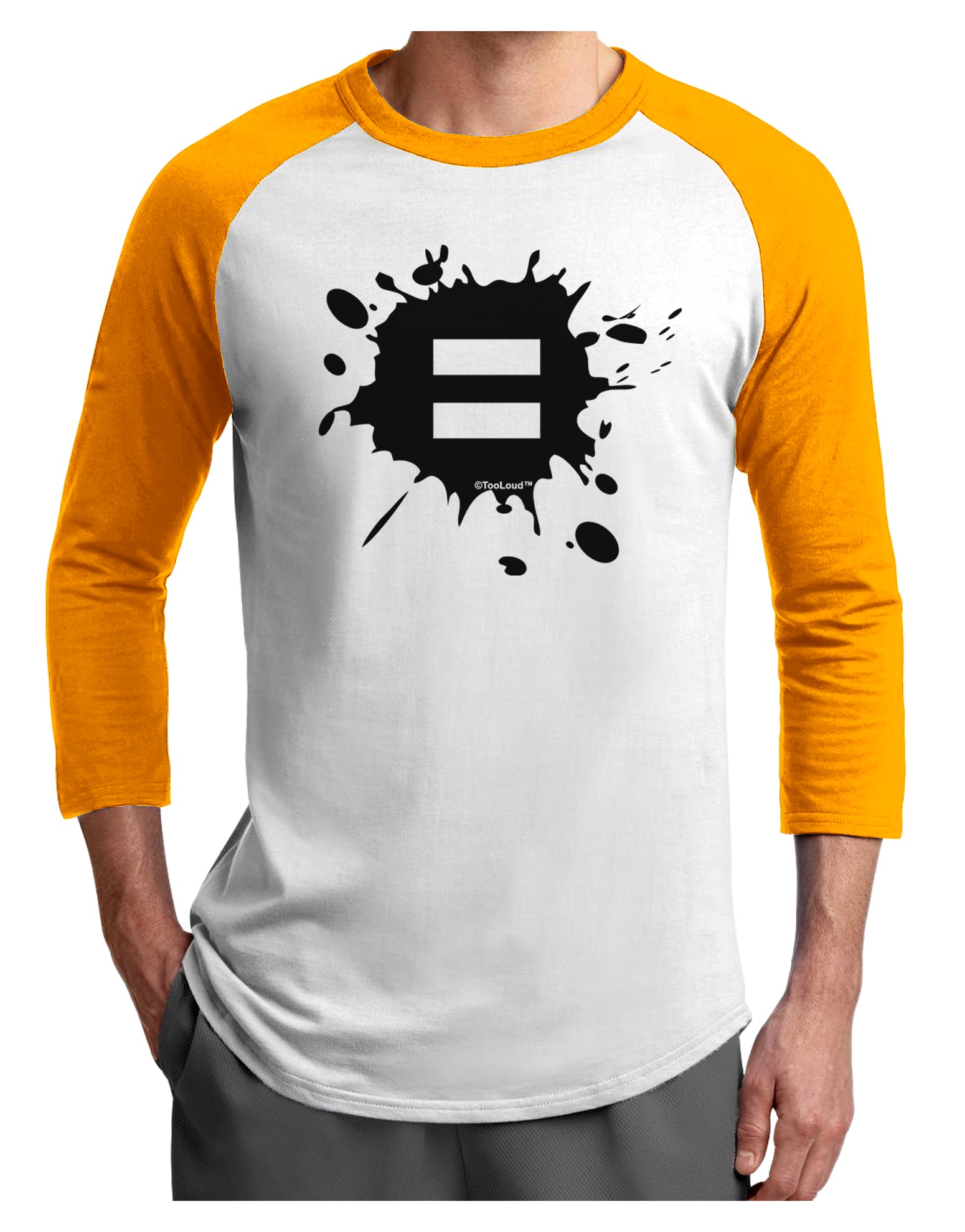 Equal Paint Splatter Adult Raglan Shirt by TooLoud-TooLoud-White-Gold-X-Small-Davson Sales