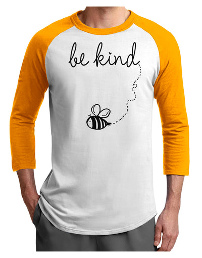 TooLoud Be Kind Adult Raglan Shirt-Mens-Tshirts-TooLoud-White-Gold-X-Small-Davson Sales