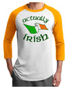 Actually Irish Adult Raglan Shirt-Raglan Shirt-TooLoud-White-Gold-X-Small-Davson Sales