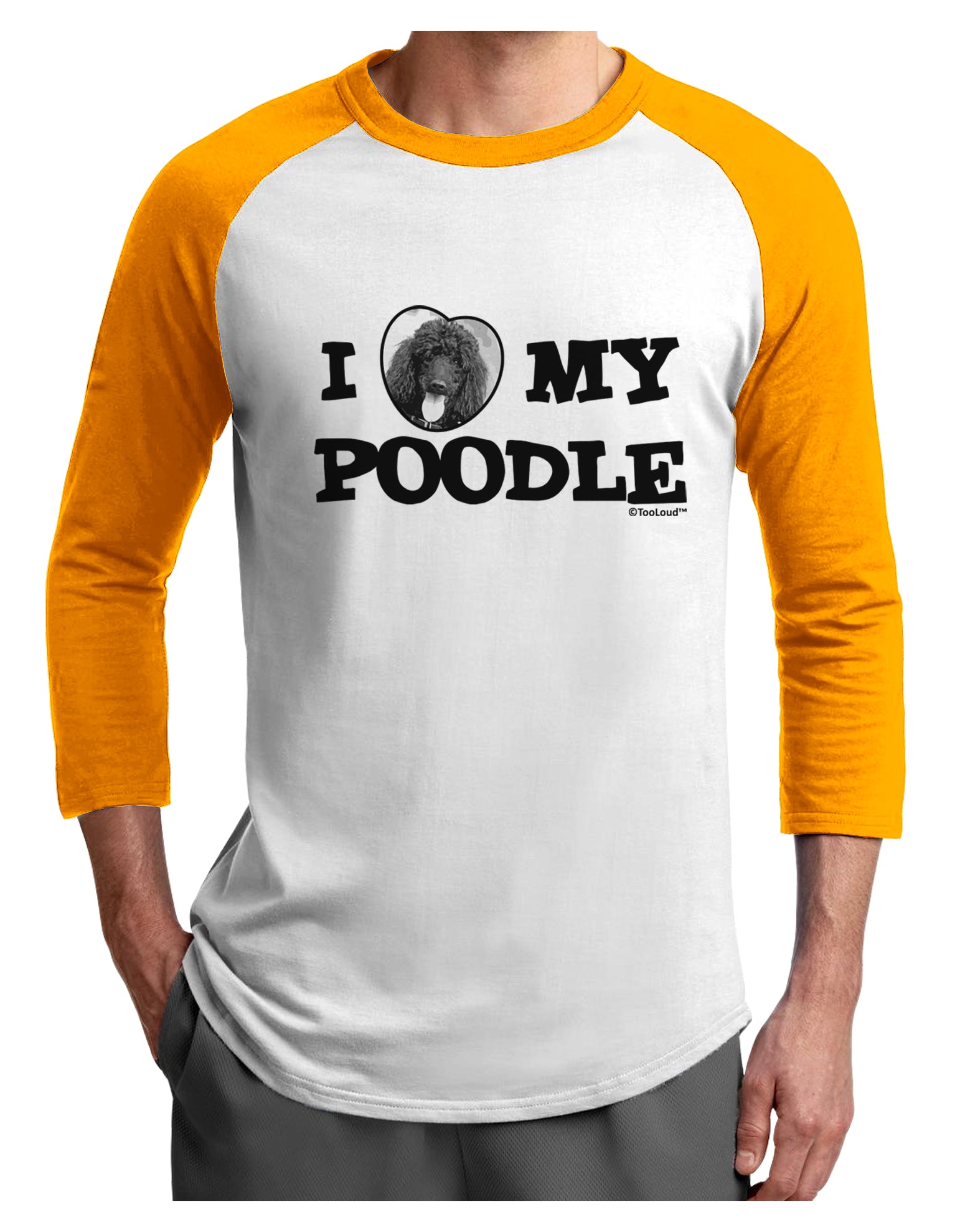 I Heart My Poodle Adult Raglan Shirt by TooLoud-TooLoud-White-Gold-X-Small-Davson Sales