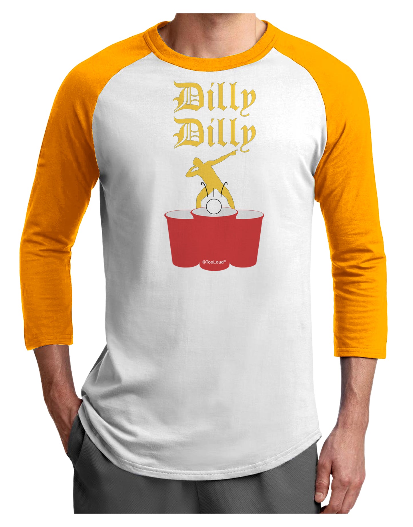 Dilly Dilly Funny Beer Adult Raglan Shirt by TooLoud-TooLoud-White-Gold-X-Small-Davson Sales