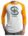 Cancer Symbol Adult Raglan Shirt-TooLoud-White-Gold-X-Small-Davson Sales