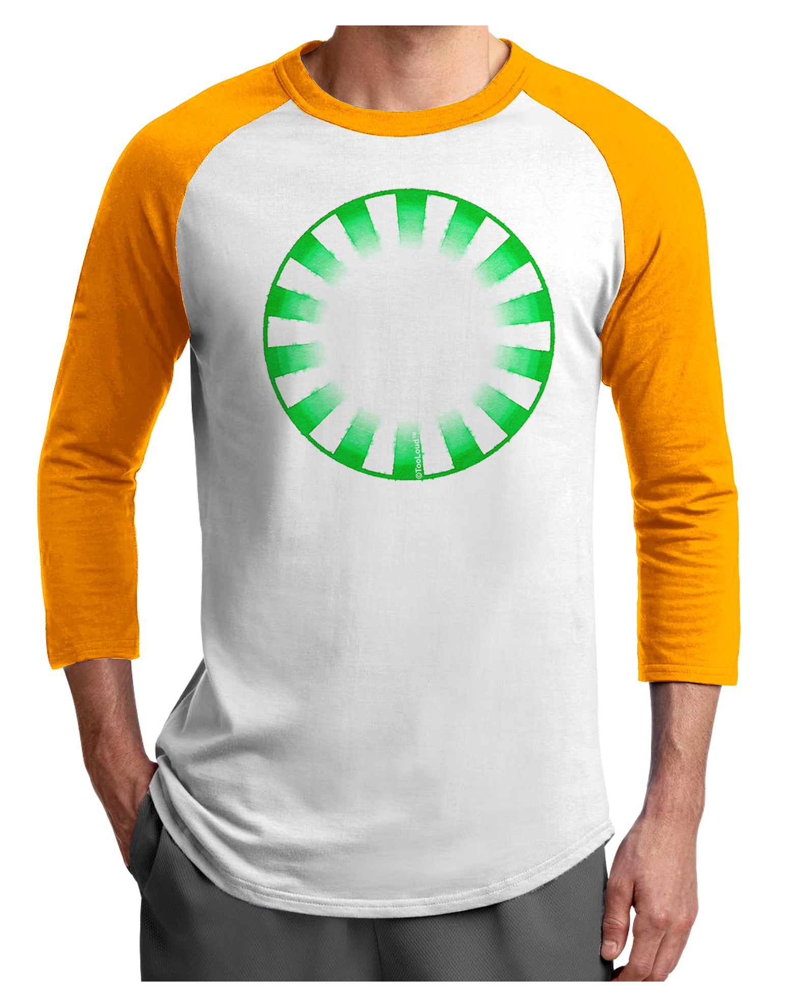 TooLoud Watercolor Spearmint Adult Raglan Shirt-TooLoud-White-Gold-X-Small-Davson Sales