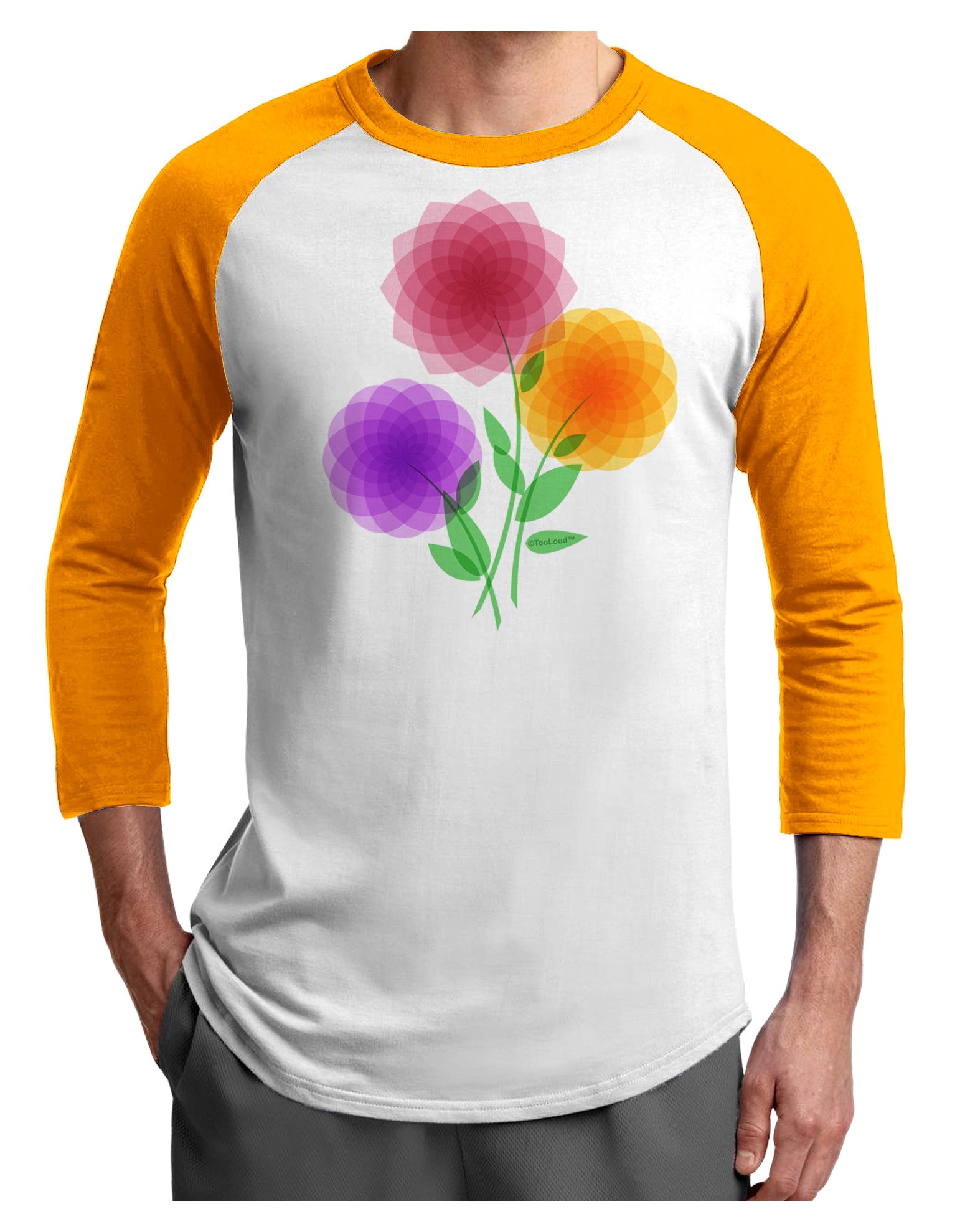 Crystal Dahlias Adult Raglan Shirt-Raglan Shirt-TooLoud-White-Gold-X-Small-Davson Sales