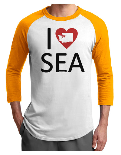 I Heart Seattle Adult Raglan Shirt-Raglan Shirt-TooLoud-White-Gold-X-Small-Davson Sales