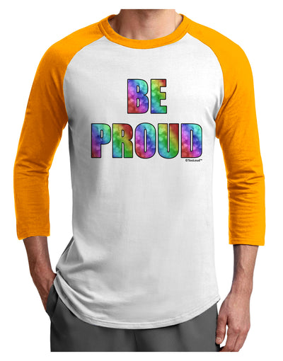 Be Proud Gay Pride - Rainbow Hearts Adult Raglan Shirt by TooLoud-TooLoud-White-Gold-X-Small-Davson Sales