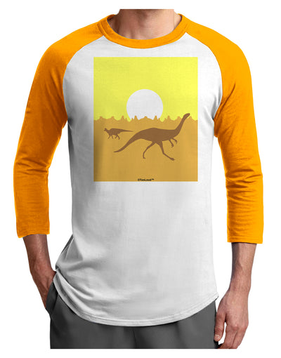 Jurassic Dinosaur Sunrise Adult Raglan Shirt by TooLoud-TooLoud-White-Gold-X-Small-Davson Sales