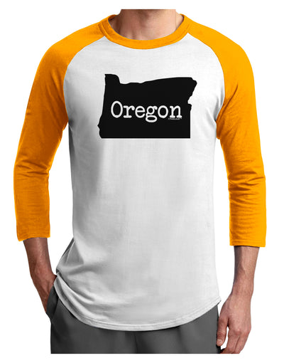 Oregon - United States Shape Adult Raglan Shirt by TooLoud-TooLoud-White-Gold-X-Small-Davson Sales