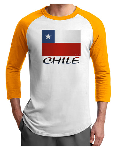 Chile Flag Adult Raglan Shirt-Raglan Shirt-TooLoud-White-Gold-X-Small-Davson Sales