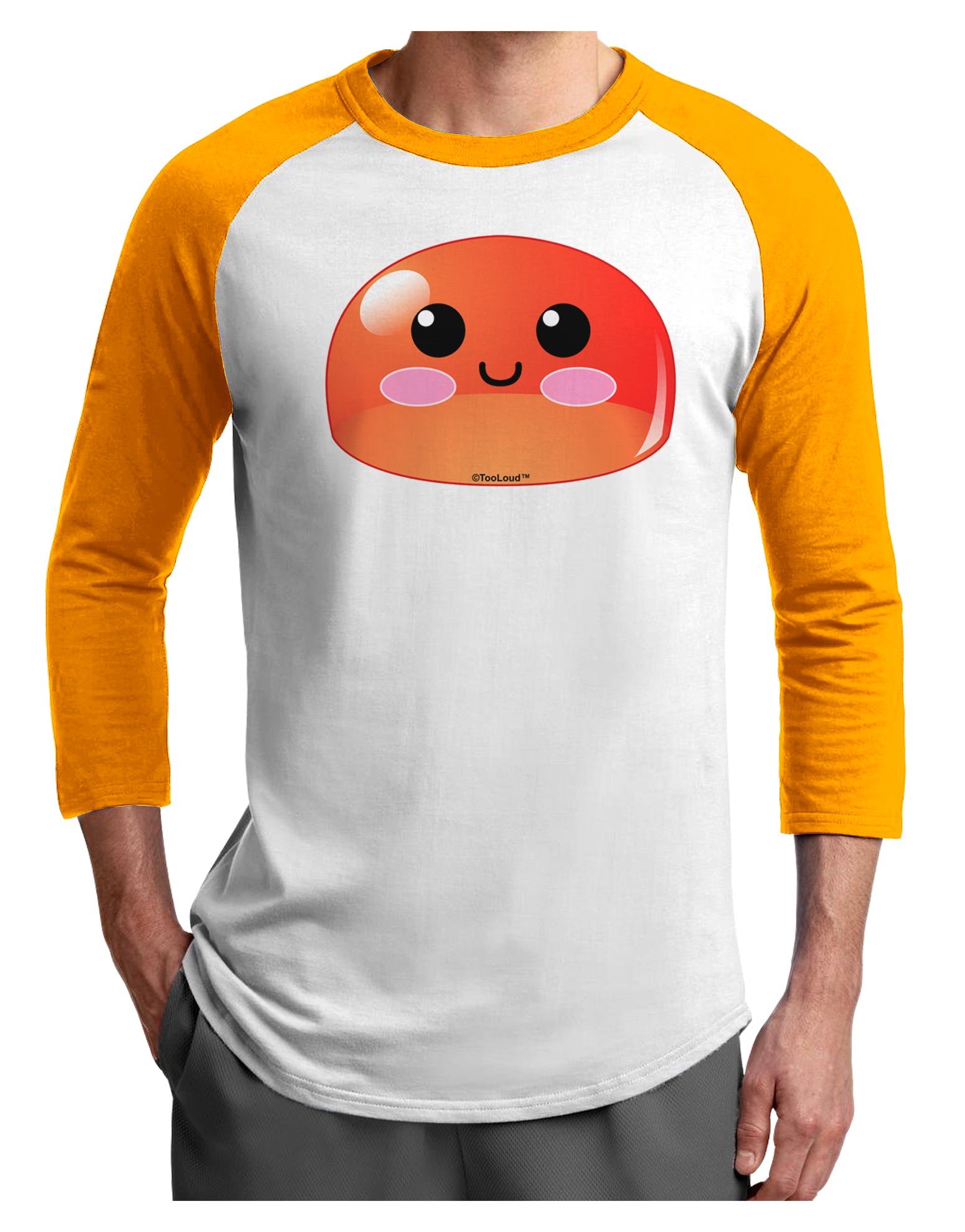 Cute RPG Slime - Red Adult Raglan Shirt by TooLoud-TooLoud-White-Gold-X-Small-Davson Sales