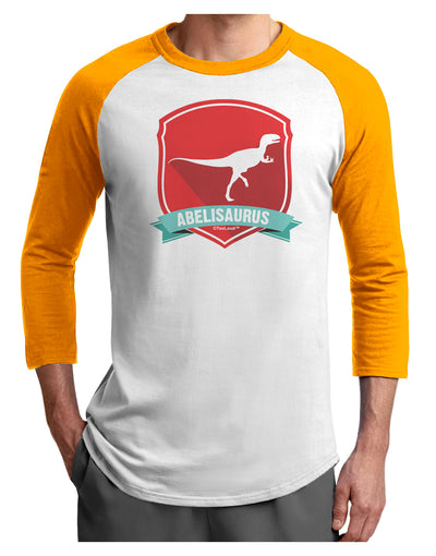 Jurassic Abelisaurus Dinosaur Design Adult Raglan Shirt by TooLoud-TooLoud-White-Gold-X-Small-Davson Sales