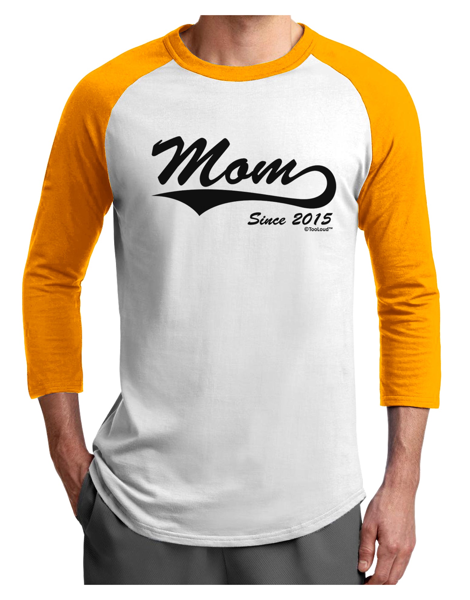 Mom Since (Your Year Personalized) Design Adult Raglan Shirt by TooLoud-TooLoud-White-Gold-X-Small-Davson Sales