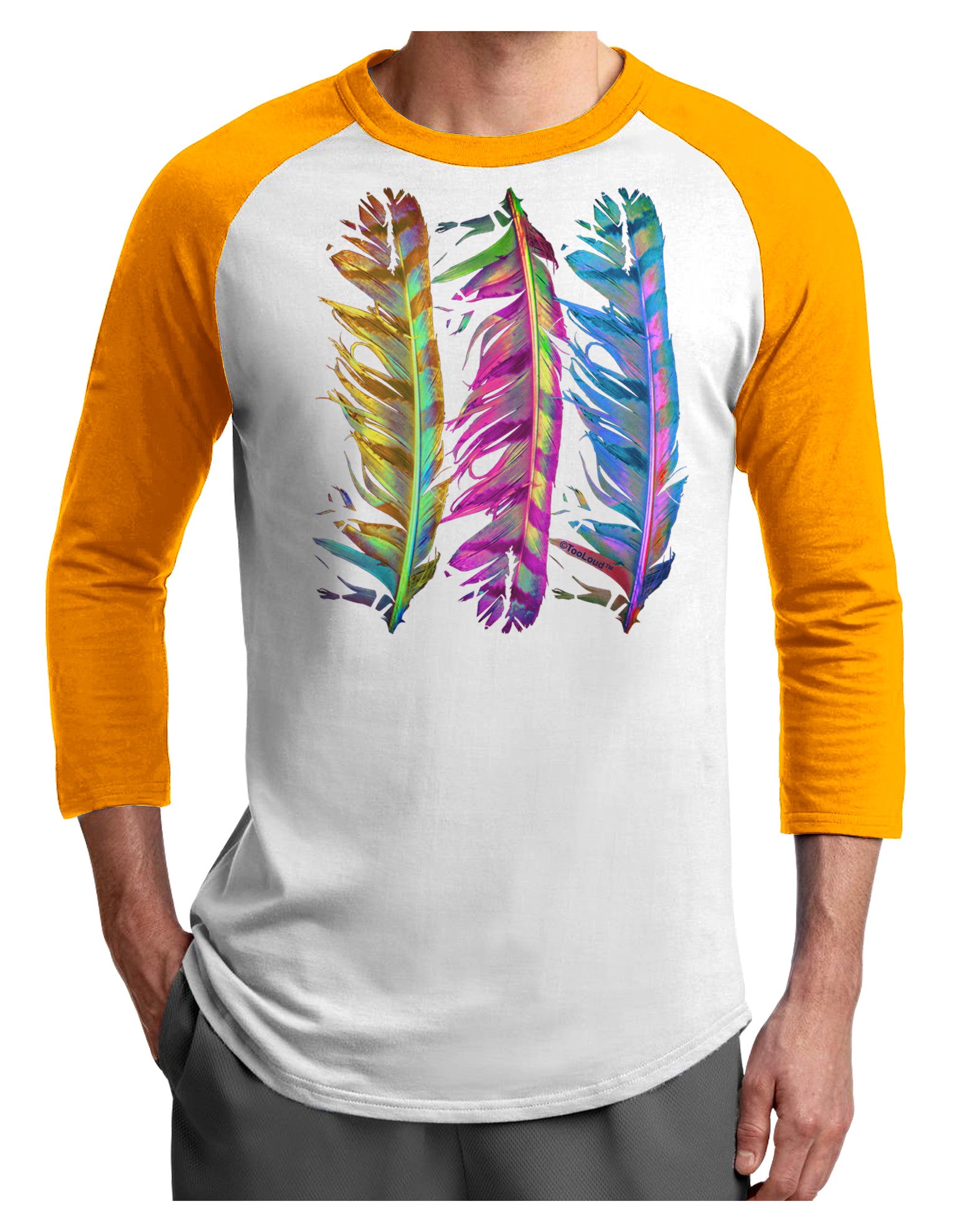 Magic Feathers Adult Raglan Shirt-Raglan Shirt-TooLoud-White-Gold-X-Small-Davson Sales
