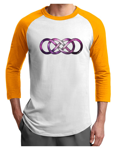 Double Ininifty Galaxy Adult Raglan Shirt-TooLoud-White-Gold-X-Small-Davson Sales