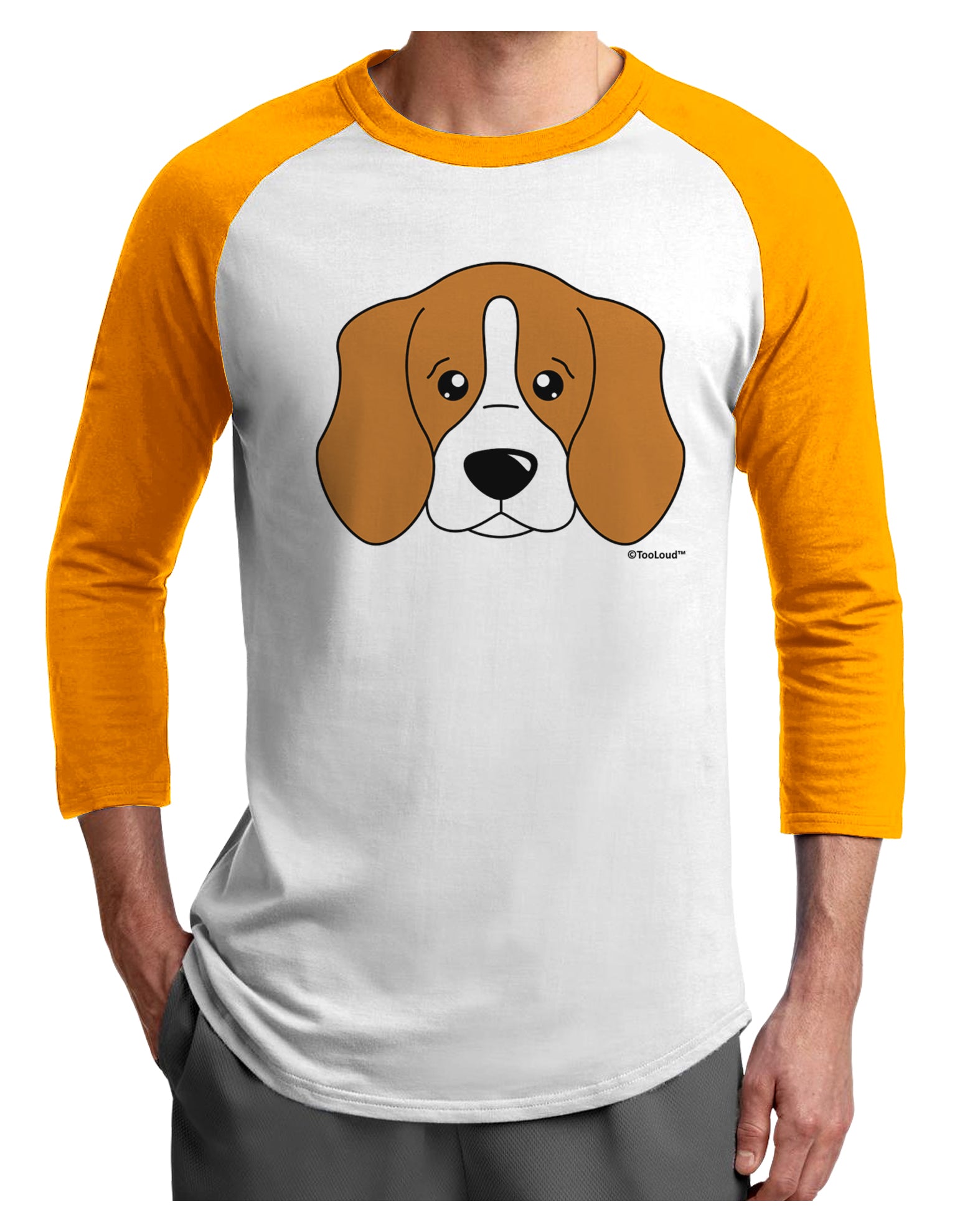 Cute Beagle Dog Adult Raglan Shirt by TooLoud-TooLoud-White-Gold-X-Small-Davson Sales