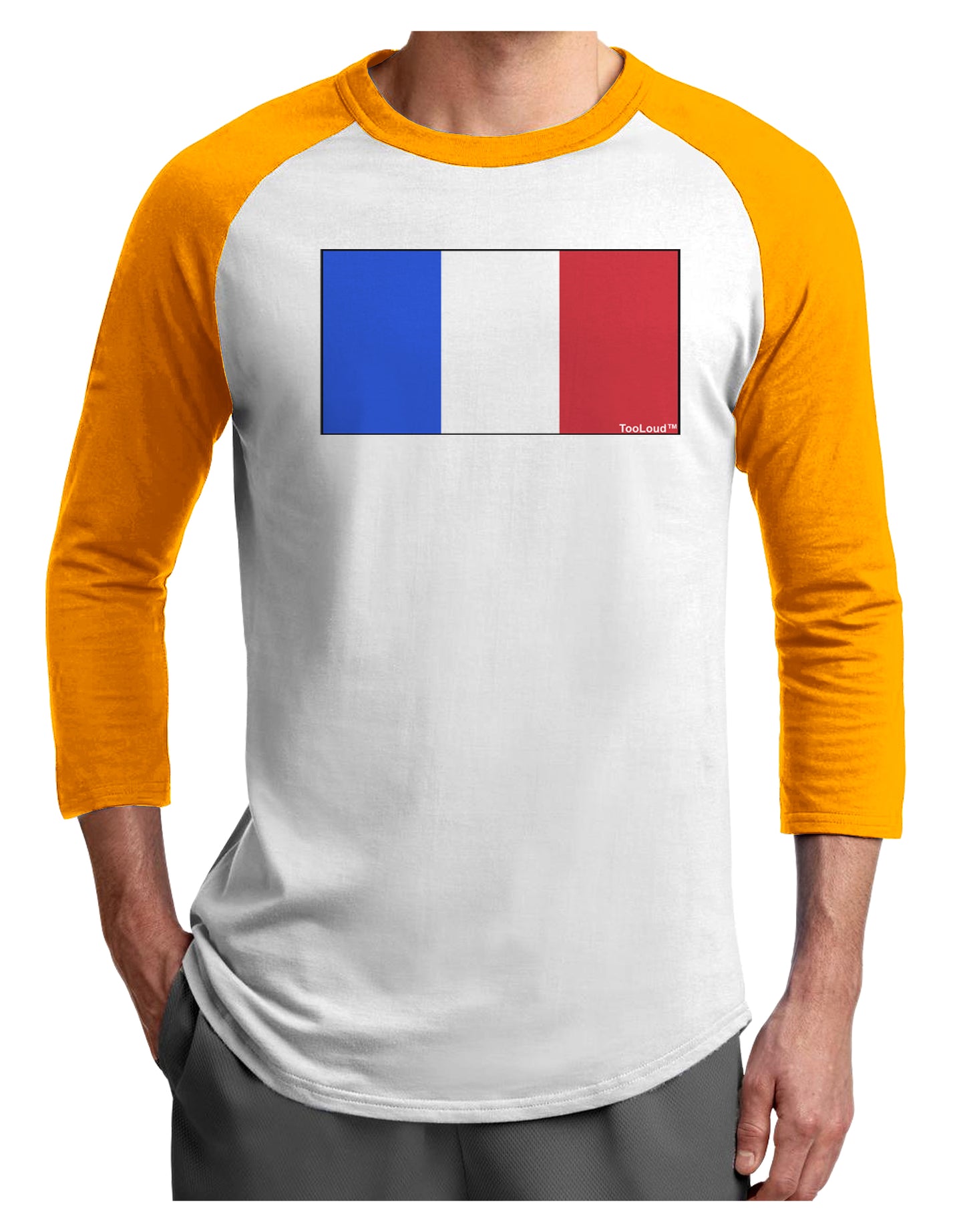 French Flag - France Adult Raglan Shirt by TooLoud-TooLoud-White-Gold-X-Small-Davson Sales