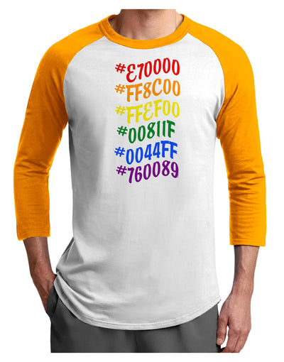 TooLoud Pride Flag Hex Code Adult Raglan Shirt-Mens-Tshirts-TooLoud-White-Gold-X-Small-Davson Sales