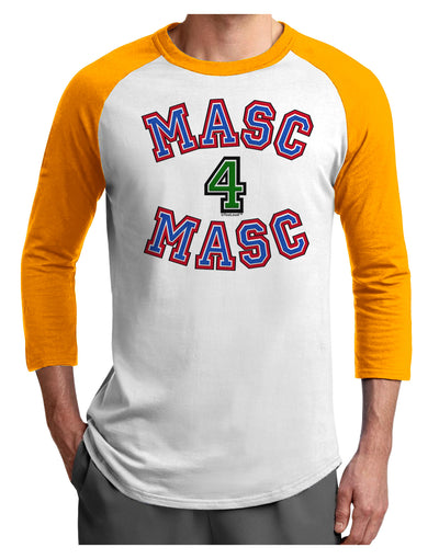 Masc 4 Masc College Stud Adult Raglan Shirt by-Raglan Shirt-TooLoud-White-Gold-X-Small-Davson Sales