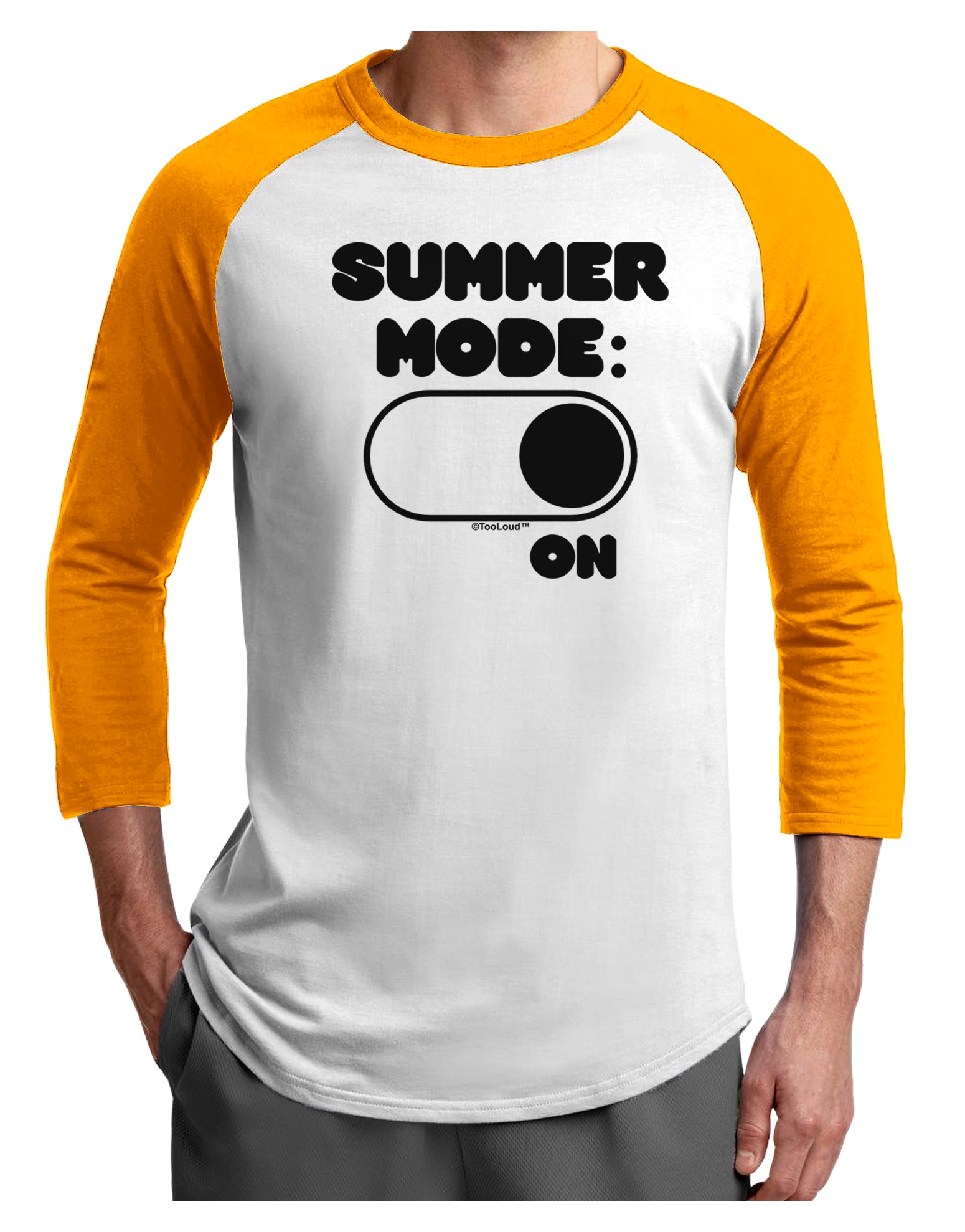 Summer Mode On Adult Raglan Shirt by TooLoud-TooLoud-White-Gold-X-Small-Davson Sales