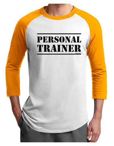 Personal Trainer Military Text Adult Raglan Shirt-Mens-Tshirts-TooLoud-White-Gold-X-Small-Davson Sales