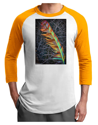 Rainbow Feather Adult Raglan Shirt-Raglan Shirt-TooLoud-White-Gold-X-Small-Davson Sales