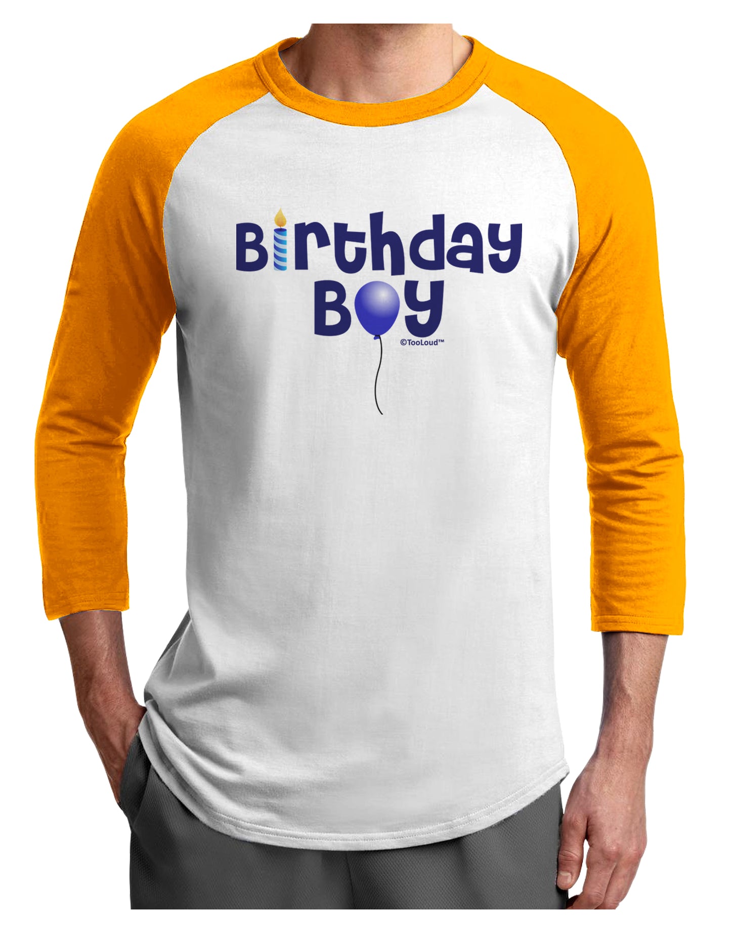 Birthday Boy - Candle and Balloon Adult Raglan Shirt by TooLoud-Raglan Shirt-TooLoud-White-Gold-X-Small-Davson Sales