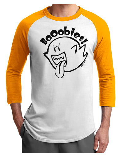 Booobies Adult Raglan Shirt-Mens T-Shirt-TooLoud-White-Gold-X-Small-Davson Sales