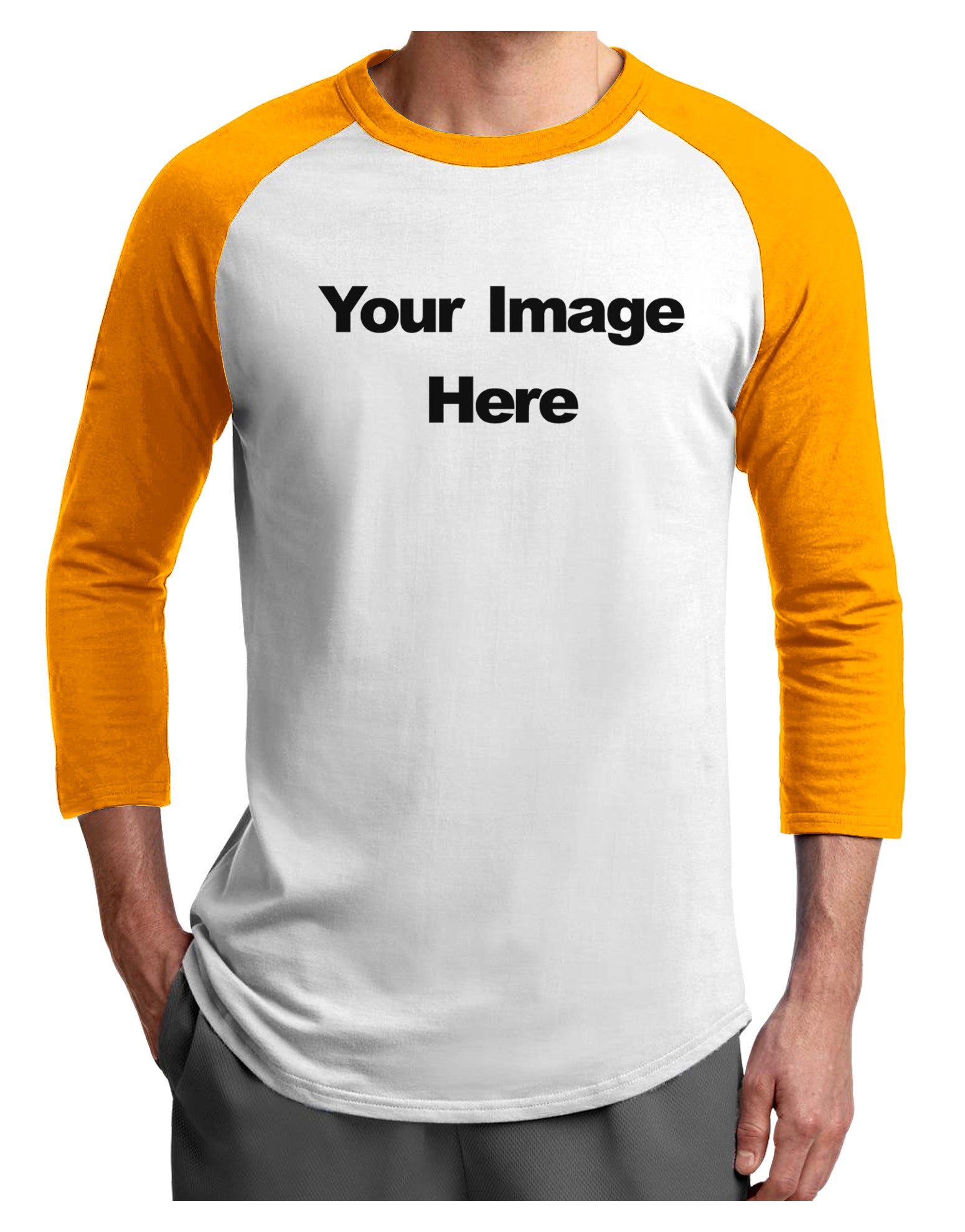Custom Personalized Image and Text Adult Raglan Shirt-Raglan Shirt-TooLoud-White-Black-X-Small-Davson Sales