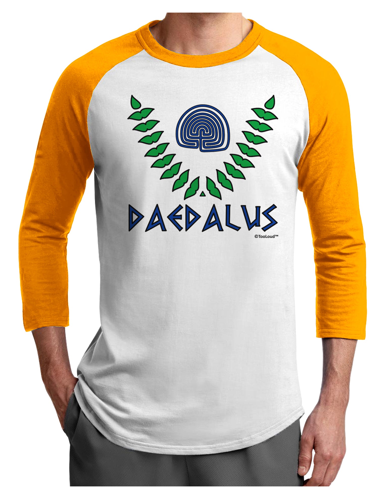 Labyrinth - Daedalus - Greek Mythology Color Adult Raglan Shirt by TooLoud-TooLoud-White-Gold-X-Small-Davson Sales