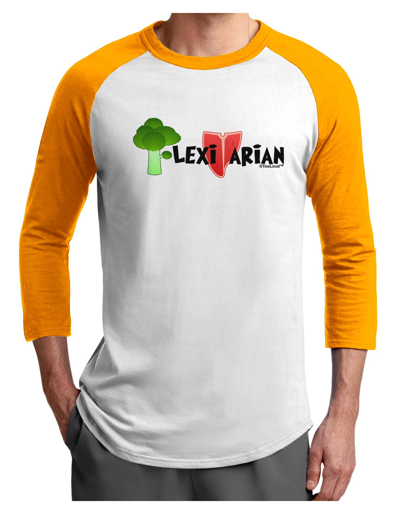 Flexitarian Adult Raglan Shirt by TooLoud-TooLoud-White-Gold-X-Small-Davson Sales